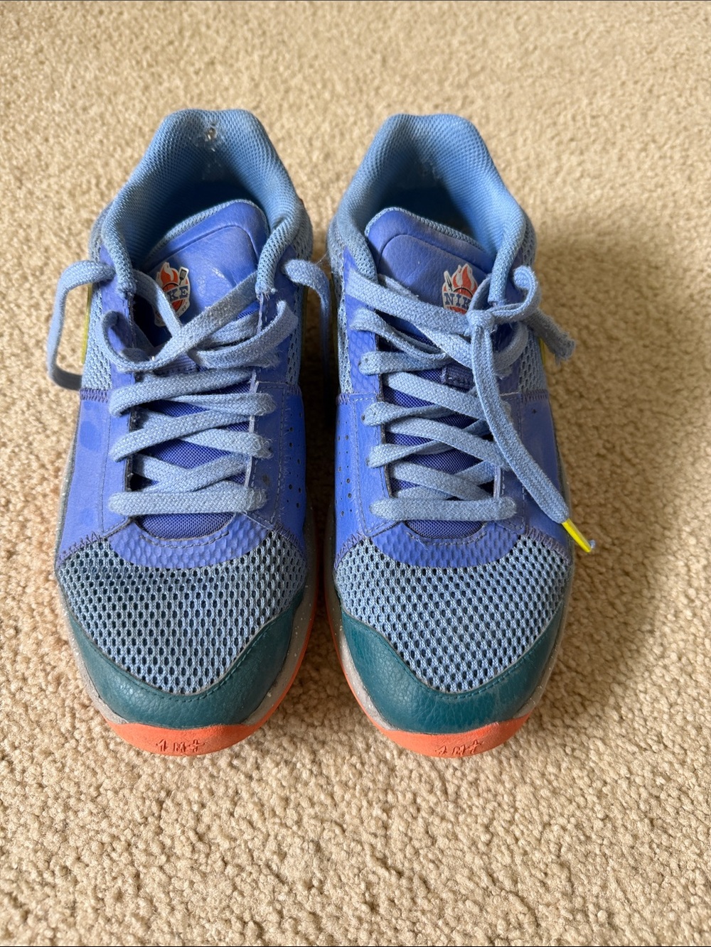 Kids Blue Nike basketball shoes